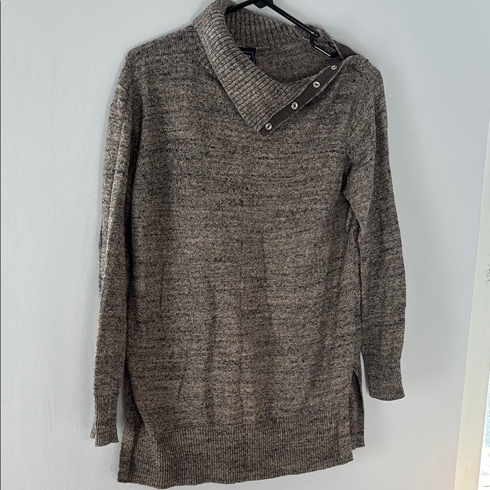 Women's Brown Sweater with Button Detail